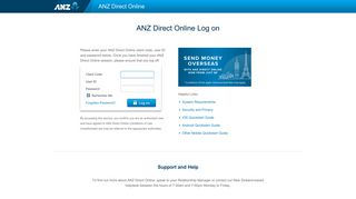 
                            1. ANZ Direct Online | Log on
