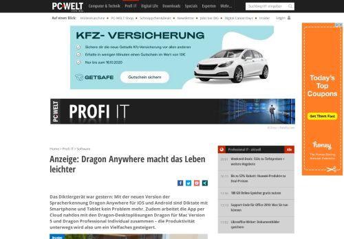 
                            5. Anzeige: Dragon Anywhere macht das Leben leichter - PC-WELT