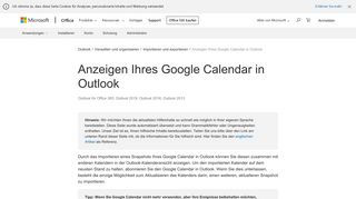
                            10. Anzeigen Ihres Google Calendar in Outlook - Outlook - Office Support