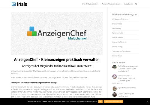 
                            3. AnzeigenChef - Kleinanzeigen verwalten - trialo Startups