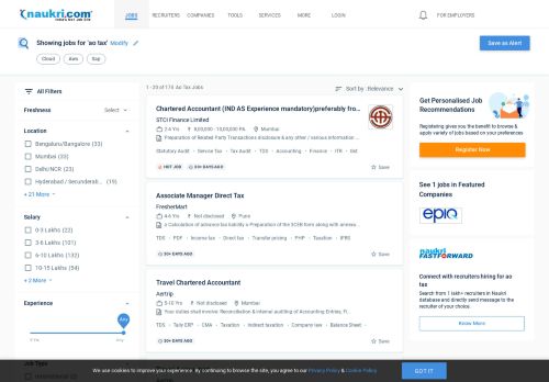 
                            9. Ao Tax Jobs, 7 Ao Tax Openings - Naukri.com