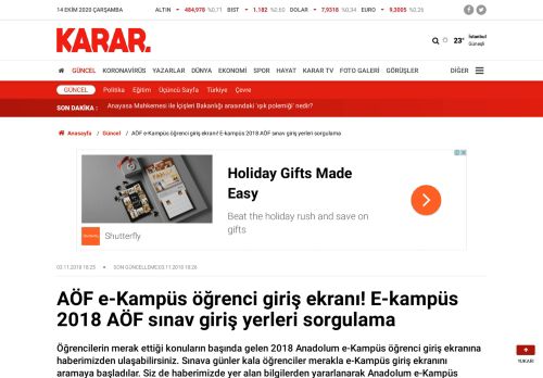 
                            11. AÖF e-Kampüs öğrenci giriş ekranı! E-kampüs 2018 AÖF sınav giriş ...