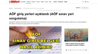 
                            8. AÖF giriş yerleri açıklandı (AÖF sınav yeri sorgulama) - Son Dakika ...