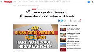 
                            13. AÖF sınav giriş yerleri Anadolu Üniversitesi tarafından açıklandı - Son ...