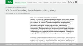 
                            7. AOK Baden-Württemberg: Online-Patientenquittung gefragt ...