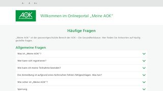 
                            7. AOK Niedersachsen - Online Geschäftsstelle – Häufige Fragen