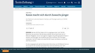 
                            11. AOK Plus: Kasse macht sich durch Zuwachs jünger - Ärzte Zeitung