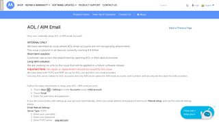 
                            7. AOL / AIM Email - Motorola Support - IN