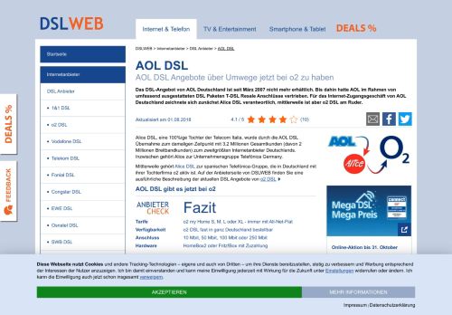 
                            3. AOL DSL : Die neuen AOL DSL Tarife im Detail - DSLWeb