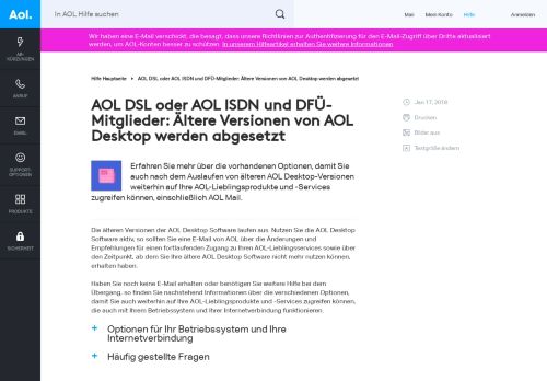 
                            5. AOL DSL oder AOL ISDN und DFÜ-Mitglieder: Ältere Versionen von ...
