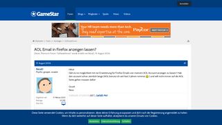 
                            5. AOL Email in Firefox anzeigen lassen? | GameStar-Pinboard