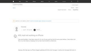 
                            2. AOL mail not working on iPhone - Apple Community