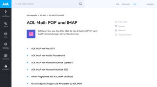 
                            2. AOL Mail: POP und IMAP - AOL Hilfe