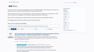 
                            5. AOL Mail: Responded (332 ideas) – Customer Feedback for AOL