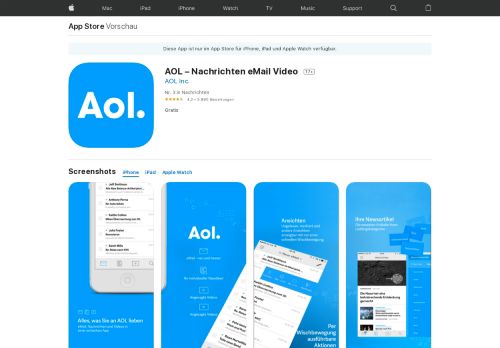 
                            6. AOL – Nachrichten eMail Video im App Store - iTunes - Apple