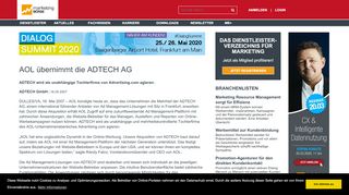 
                            9. AOL übernimmt die ADTECH AG | Marketing-BÖRSE