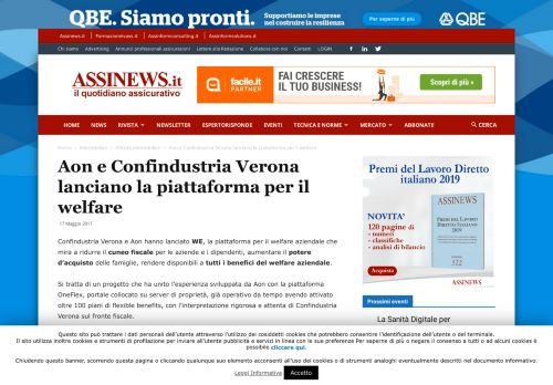 
                            9. Aon e Confindustria Verona lanciano la piattaforma per il welfare ...