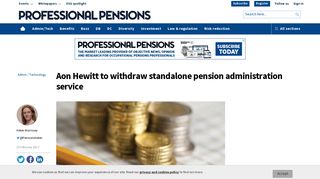 
                            6. Aon Hewitt to withdraw standalone pension administration service