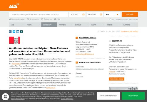 
                            12. AonCommunicator und MyAon: Neue Features auf www.Aon.at ...