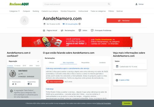 
                            12. AondeNamoro.com - Reclame Aqui