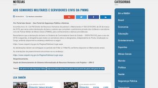 
                            10. Aos Senhores Militares e Servidores Civis da PMMG - Portal das Gerais