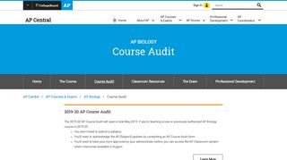 
                            4. AP Biology: Course Audit | AP Central – The College Board