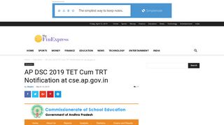 
                            3. AP DSC 2018 TET Cum TRT Results, Merit list at cse.ap.gov.in ...
