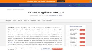 
                            8. AP EAMCET Application Form 2019, Registration – Apply online here