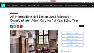 
                            5. AP Intermediate Hall Tickets 2018 Released – Download Inter Admit ...