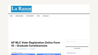 
                            10. AP MLC Voter Registration Online Form 18 - Graduate Constituencies