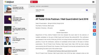 
                            12. AP Postal Circle Postman / Mail Guard Admit Card 2018 - Sarkari ...