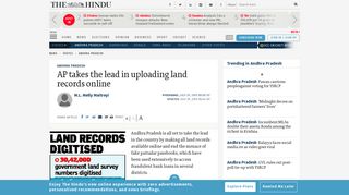 
                            10. AP takes the lead in uploading land records online - The Hindu