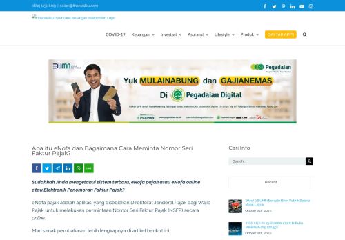 
                            7. Apa itu eNofa Online (eNofa Pajak / Elektronik Penomoran Faktur ...