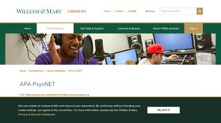 
                            9. APA PsycNET | William & Mary Libraries