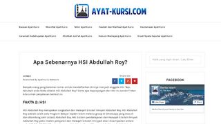 
                            8. Apa Sebenarnya HSI Abdullah Roy? - Ayat Kursi