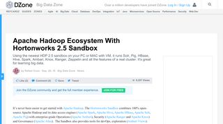 
                            9. Apache Hadoop Ecosystem With Hortonworks 2.5 Sandbox - DZone ...