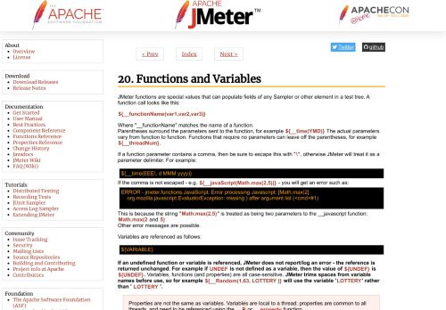 
                            7. Apache JMeter - User's Manual: Functions and Variables