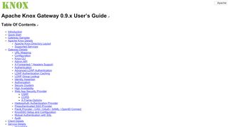 
                            2. Apache Knox Gateway 0.9.x User's Guide - The Apache Software ...