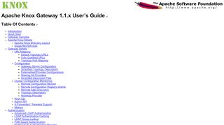 
                            3. Apache Knox Gateway 1.1.x User's Guide - The Apache Software ...