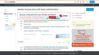 
                            1. Apache reverse proxy with basic authentication - Stack Overflow