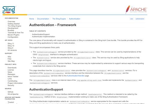 
                            7. Apache Sling :: Authentication - Framework