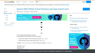 
                            2. Apache SSPI (NTLM, Active Directory) auto-login doesn't work ...