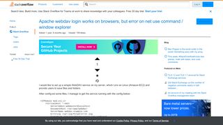 
                            3. Apache webdav login works on browsers, but error on net use ...