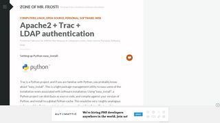 
                            11. Apache2 + Trac + LDAP authentication | Zone of Mr. Frosti