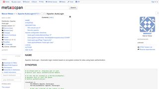 
                            1. Apache::AutoLogin - Automatic login module based on encrypted ...