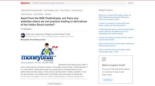 
                            7. Apart from the NSE Paathshaala, are there any websites where we ...