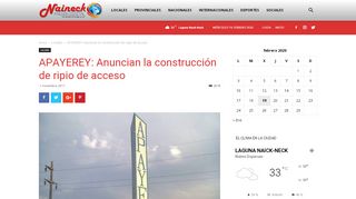 
                            9. APAYEREY: Anuncian la construcción de ripio de acceso ...