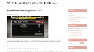 
                            8. Apb reloaded steam login error 11002.