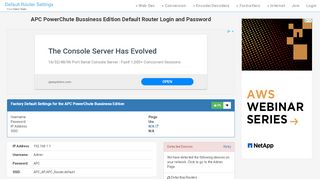 
                            3. APC PowerChute Bussiness Edition Default Router Login and ...