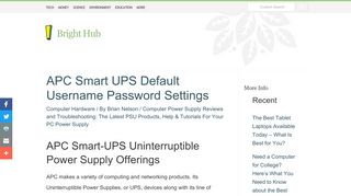 
                            12. APC Smart UPS Default Username Password Settings - Bright Hub